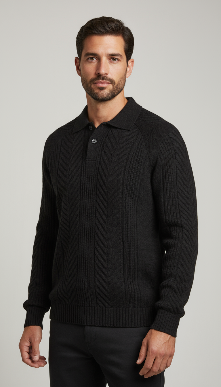 NobleHombre Polo Knit Jumper Braided Collection Exclusive
