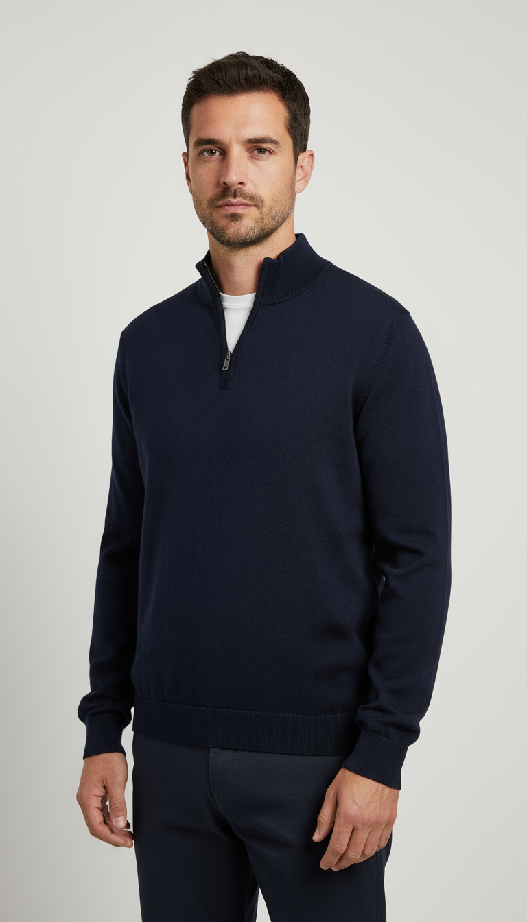 NobleHombre Classic Knit Jumper Navy Limited