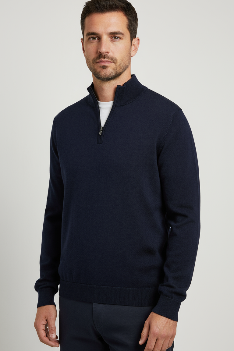 NobleHombre Classic Knit Jumper Navy Limited