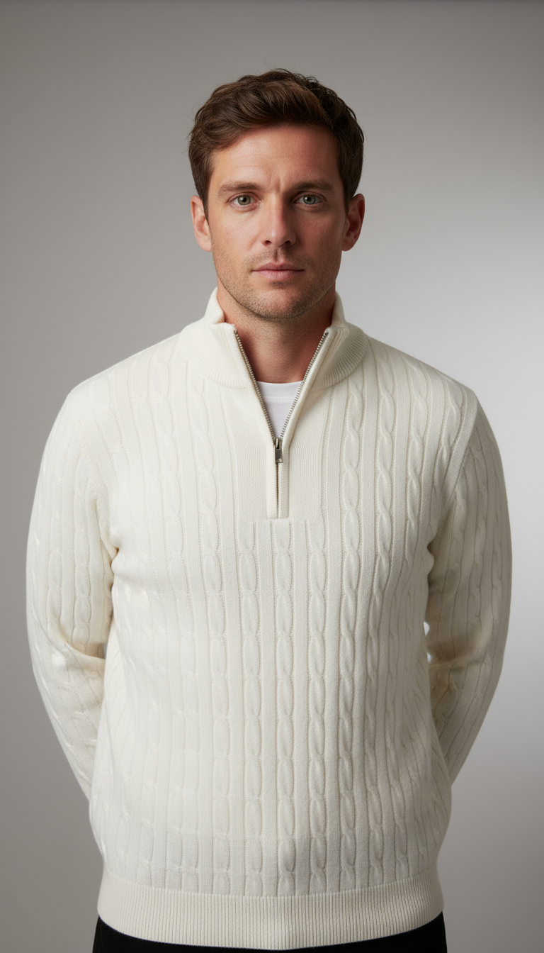 LineaCasa Trento Cable Knit Sweater With Zip Limited