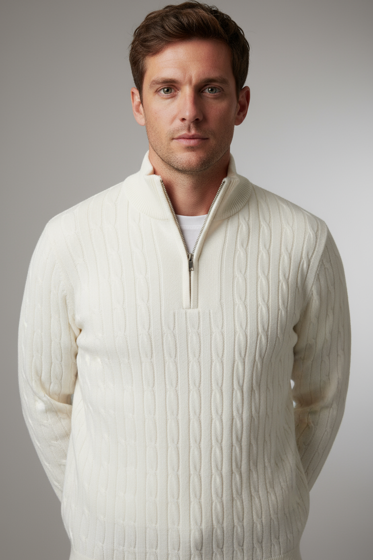 LineaCasa Trento Cable Knit Sweater With Zip Limited