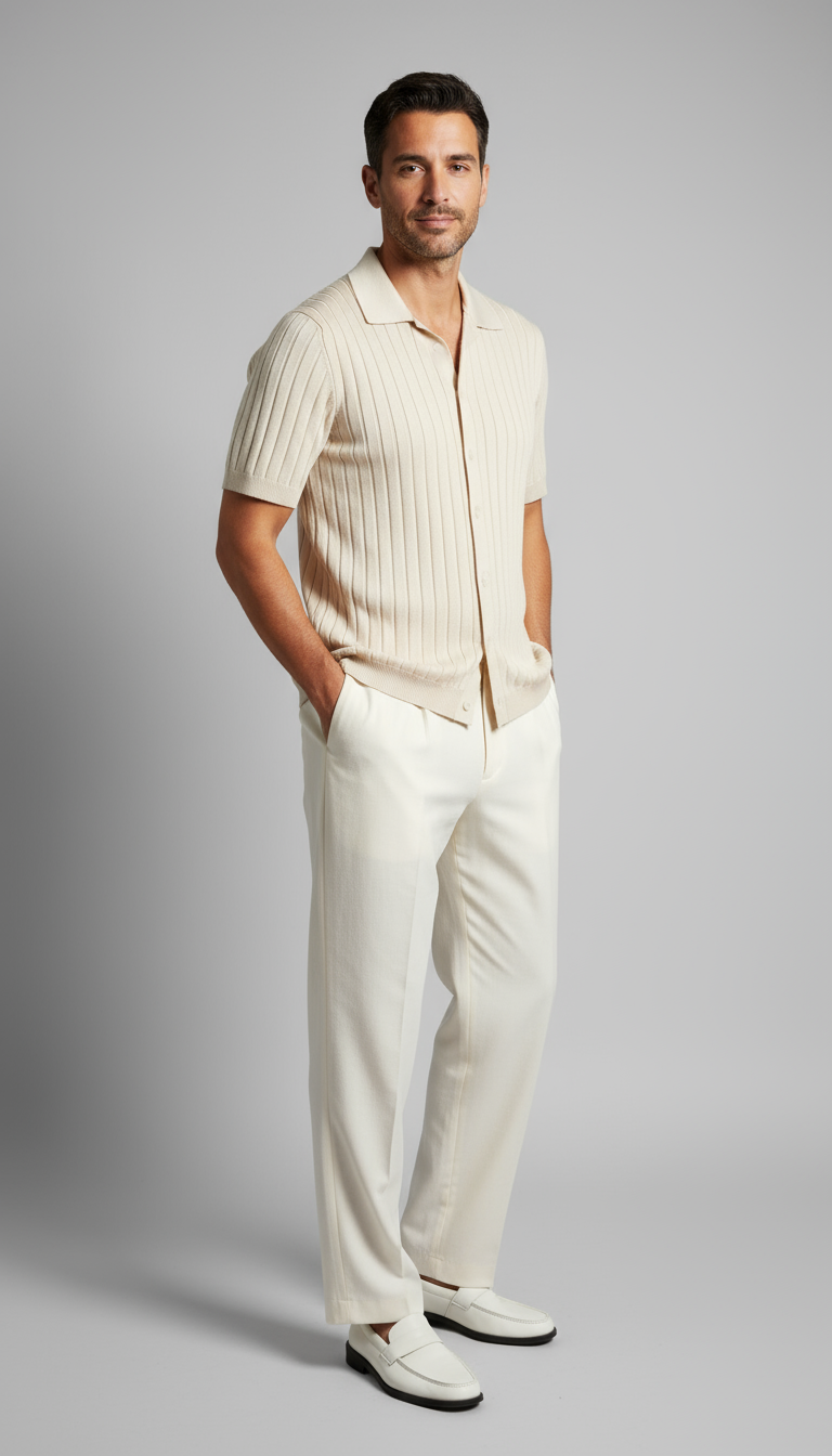 SoftRib Textured Short Sleeve Shirt For Men Limited Run