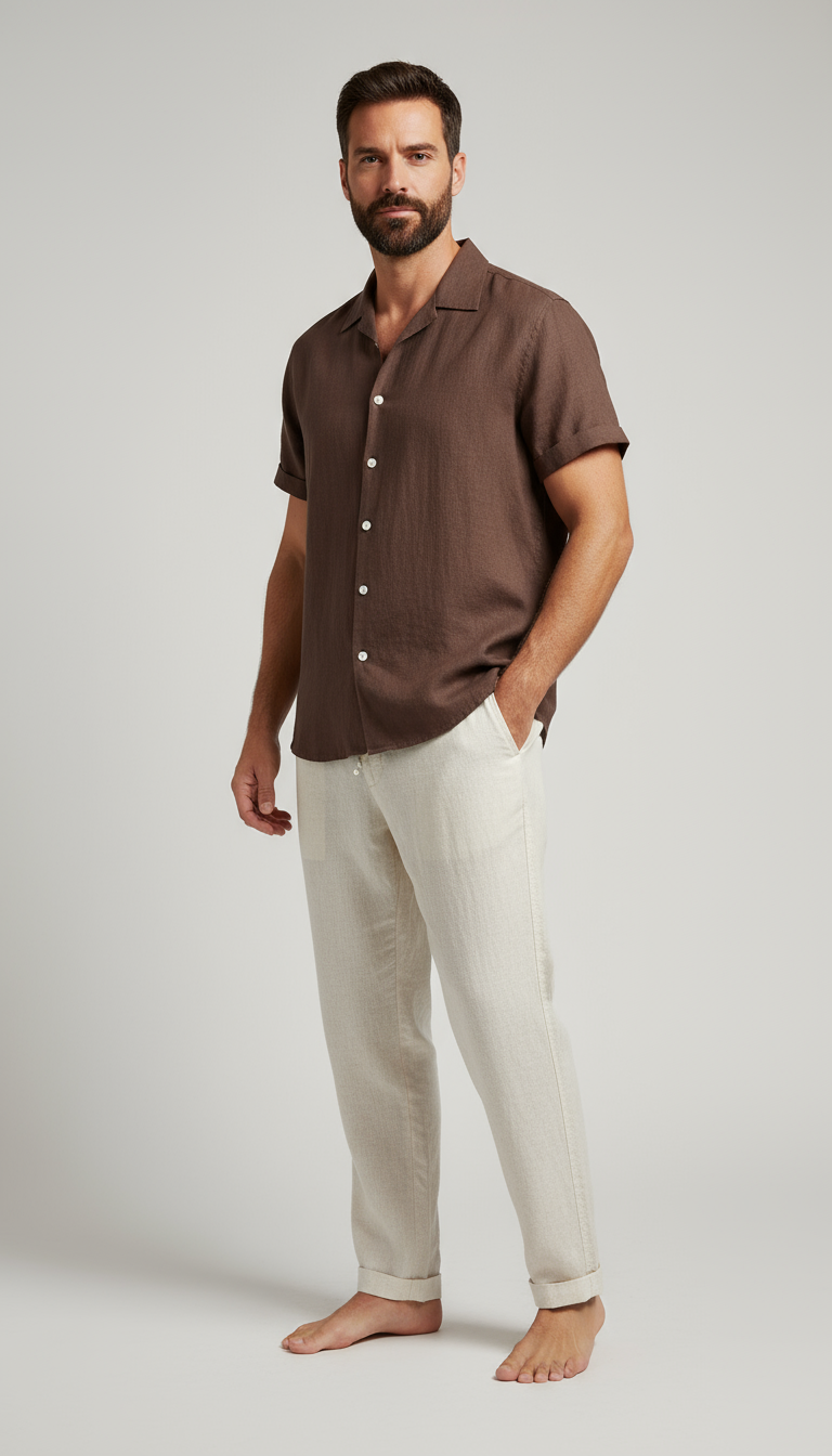 Lino Urbano Linen Set for Men Summer Shirt and Trousers Elite