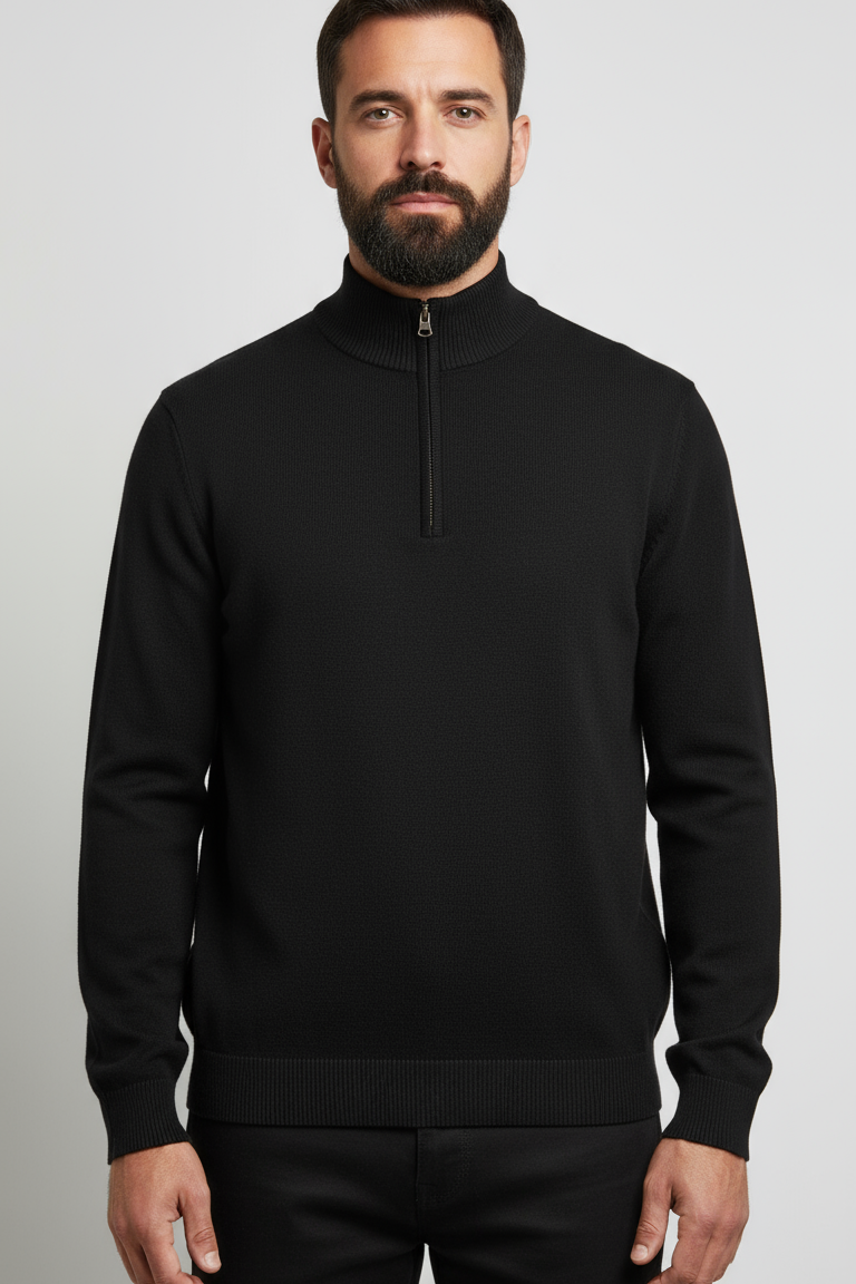 ZipLuxe Signature Quarter Zip Jumper for Men in Luxe Knit