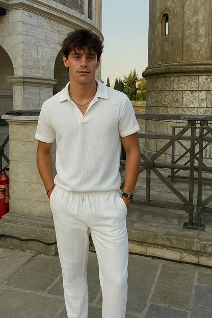 Conjunto de Verano para Hombre de Algodón – Polo y Pantalón en Estilo Old-Money