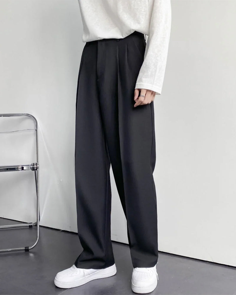 Enzo | Pantalones de traje de cintura alta y pierna ancha