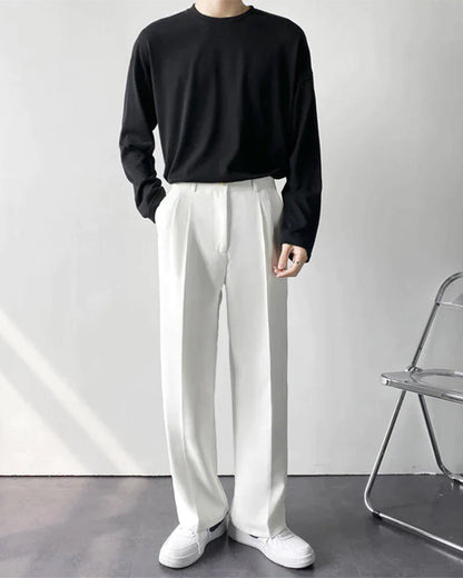 Enzo | Pantalones de traje de cintura alta y pierna ancha