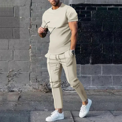 Conjunto de Ocio para Hombre – Dos Piezas con Camiseta y Pantalón en Corte Slim Fit Moderno