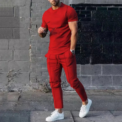 Conjunto de Ocio para Hombre – Dos Piezas con Camiseta y Pantalón en Corte Slim Fit Moderno
