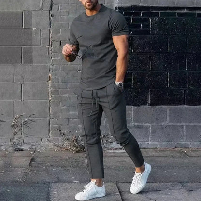 Conjunto de Ocio para Hombre – Dos Piezas con Camiseta y Pantalón en Corte Slim Fit Moderno
