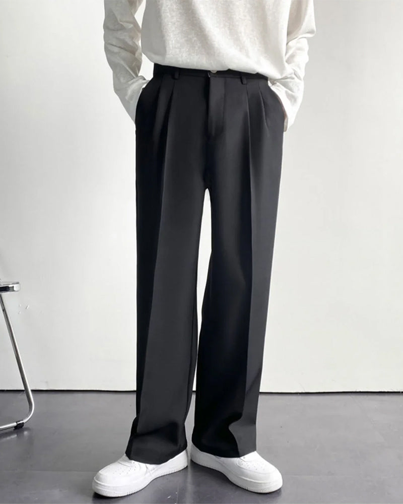 Enzo | Pantalones de traje de cintura alta y pierna ancha