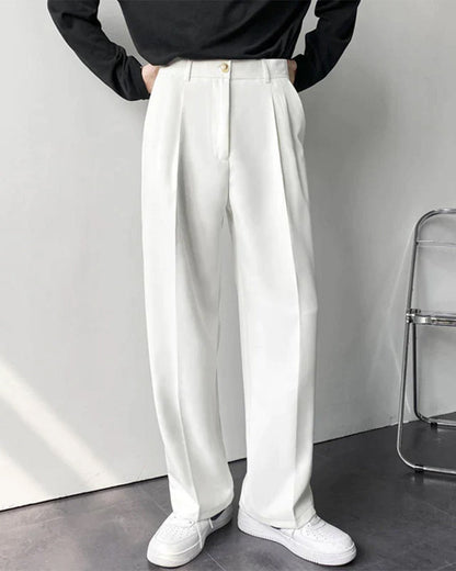 Enzo | Pantalones de traje de cintura alta y pierna ancha