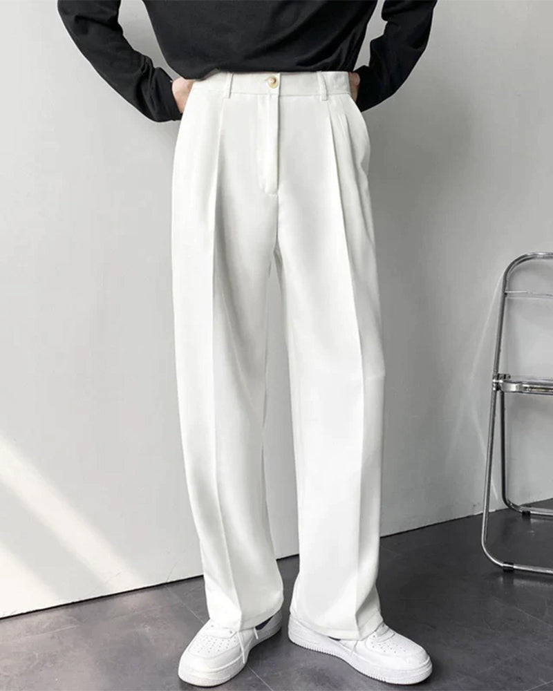 Enzo | Pantalones de traje de cintura alta y pierna ancha