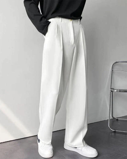 Enzo | Pantalones de traje de cintura alta y pierna ancha