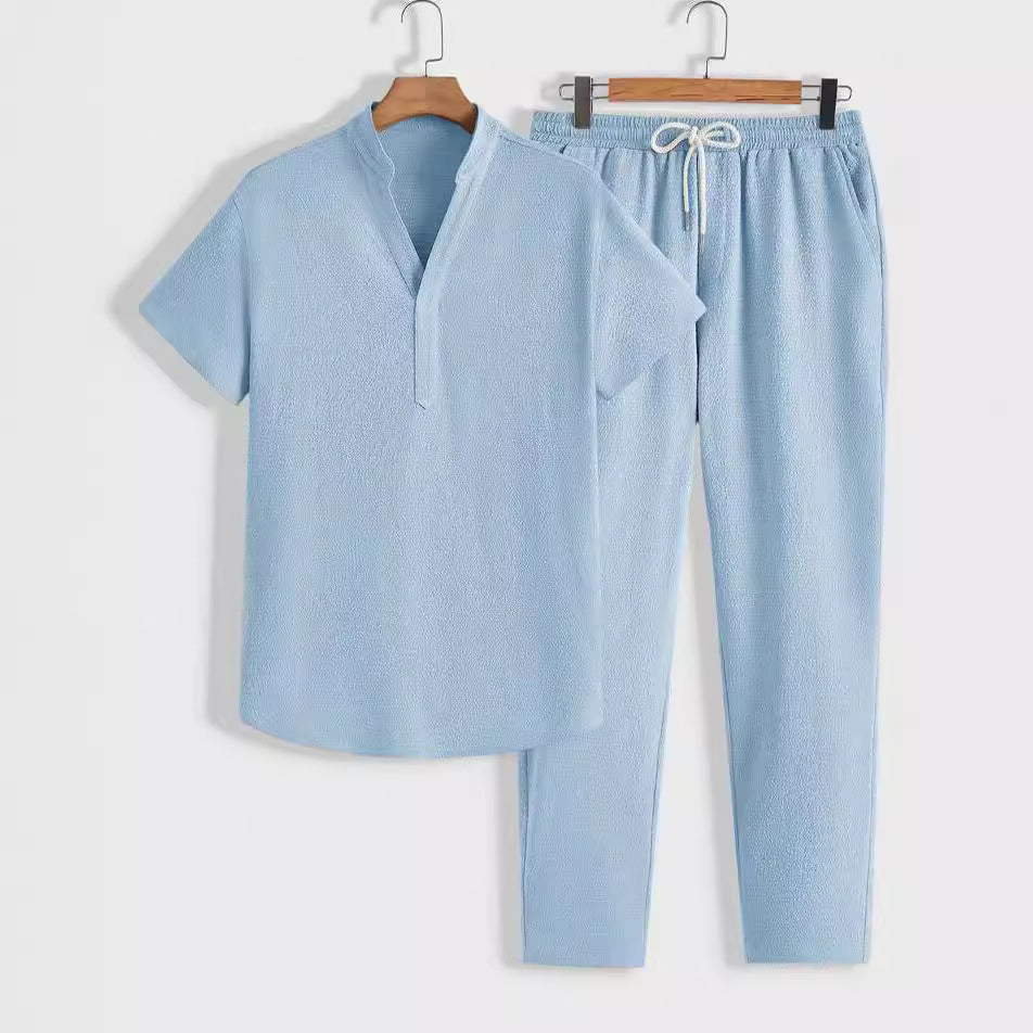 Conjunto de Lounge Moderno para Hombre | Polo con Cuello Alto & Pantalón