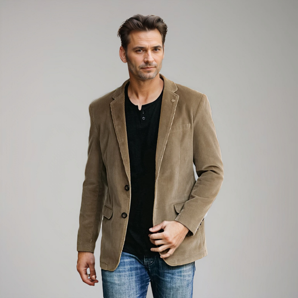 Austin | Blazer de Pana para Hombre – Elegancia Clásica en Marrón