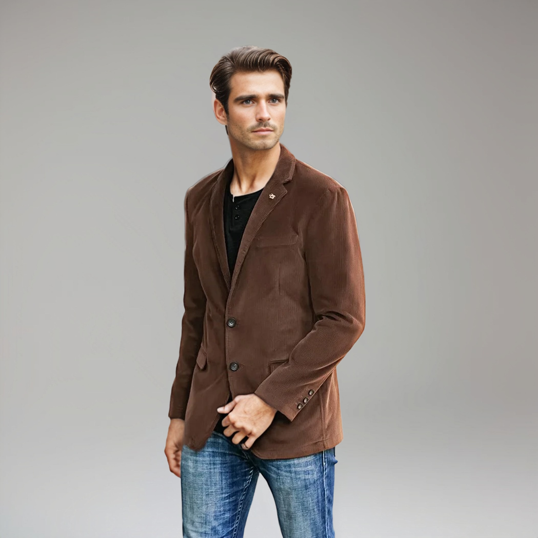 Austin | Blazer de Pana para Hombre – Elegancia Clásica en Marrón