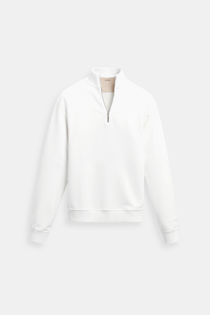 Sudadera minimalista con cuello de cremallera