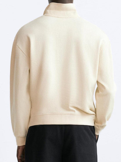Suéter beige con cuello de polo – Estilo casual con elegancia