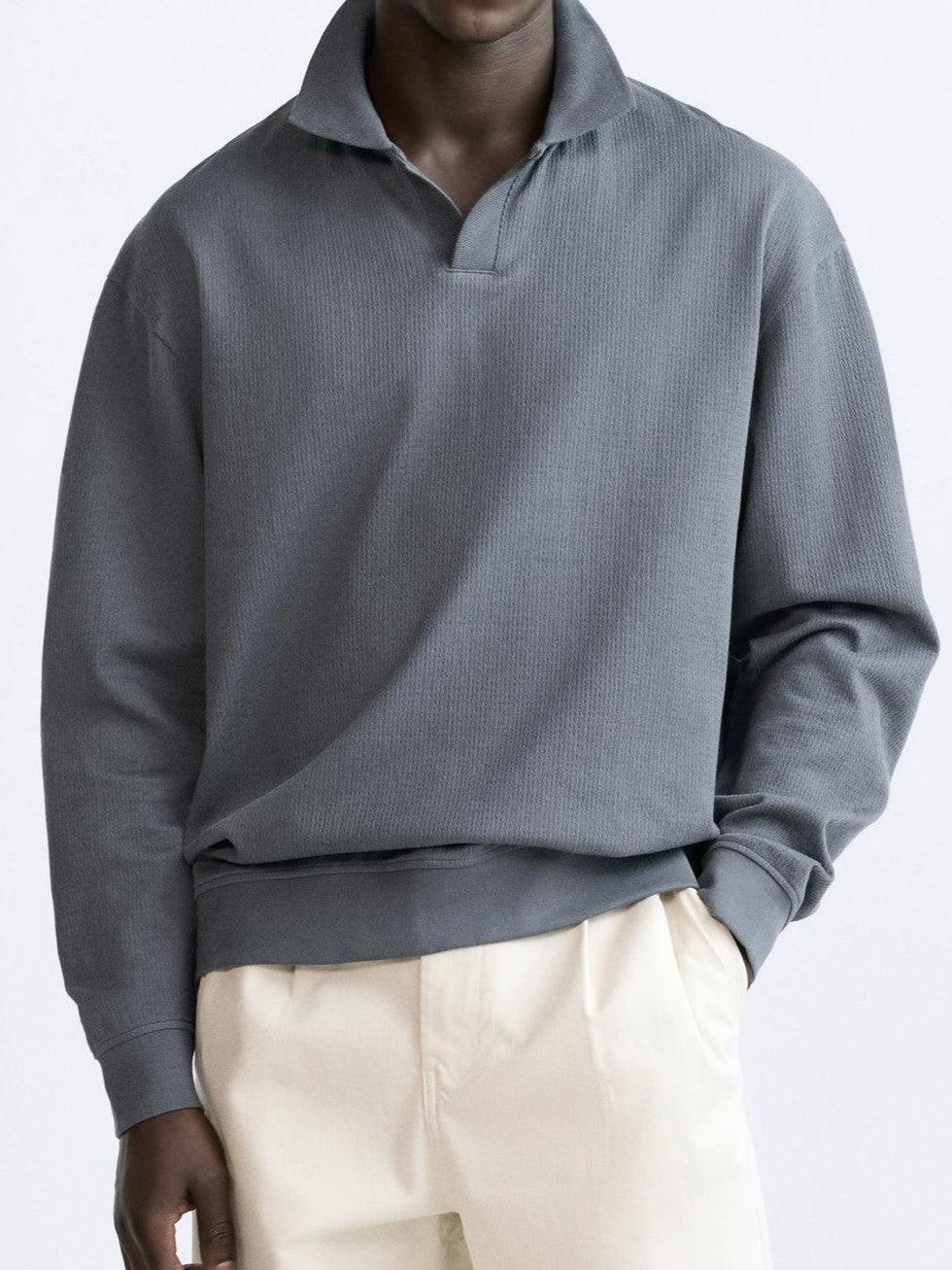 Suéter beige con cuello de polo – Estilo casual con elegancia