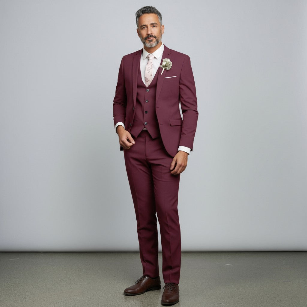 Slim Fit 3-Piece Wedding Guest Suit for Men | Formal