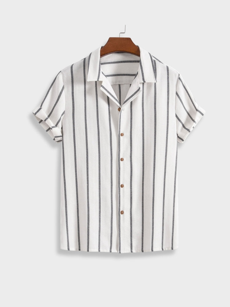 Conjunto de Verano Marítimo para Hombre | Camisa a Rayas y Pantalones Cortos