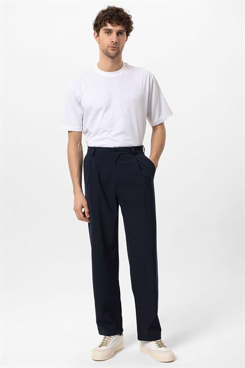 Zeno | Pantalón de Hombre de Cintura Alta Azul Marino